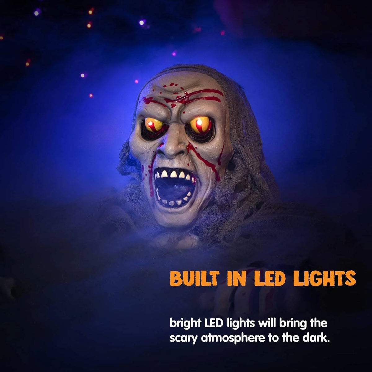 Halloween Prop Motion-Activated Glowing Eyes & Moaning Sounds