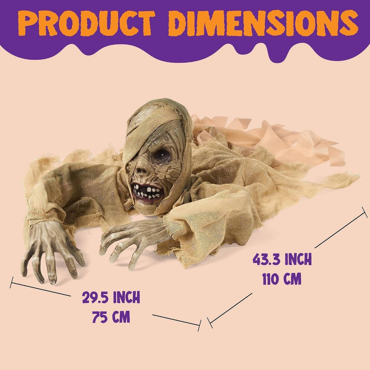 Halloween Prop Motion-Activated Glowing Eyes & Moaning Sounds