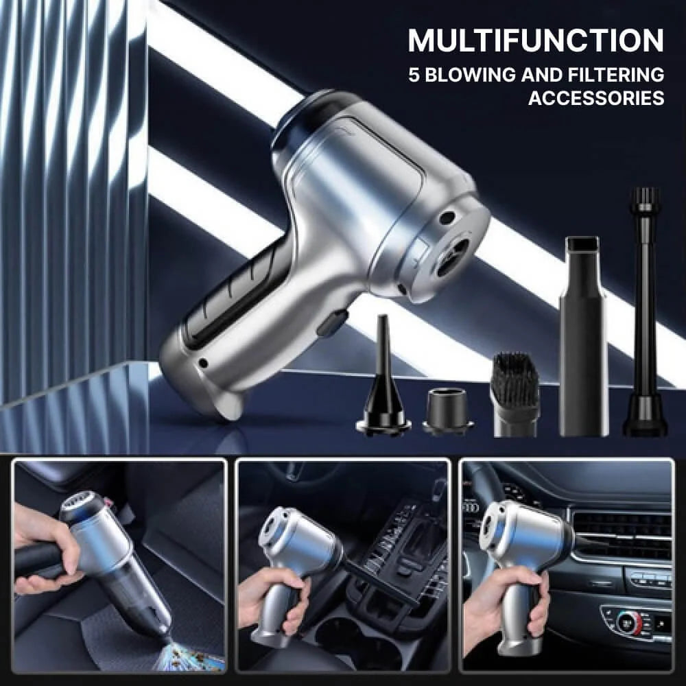 Handheld Vacuum Cordless Rechargeable Turbo Suction With Crevice Nozzle