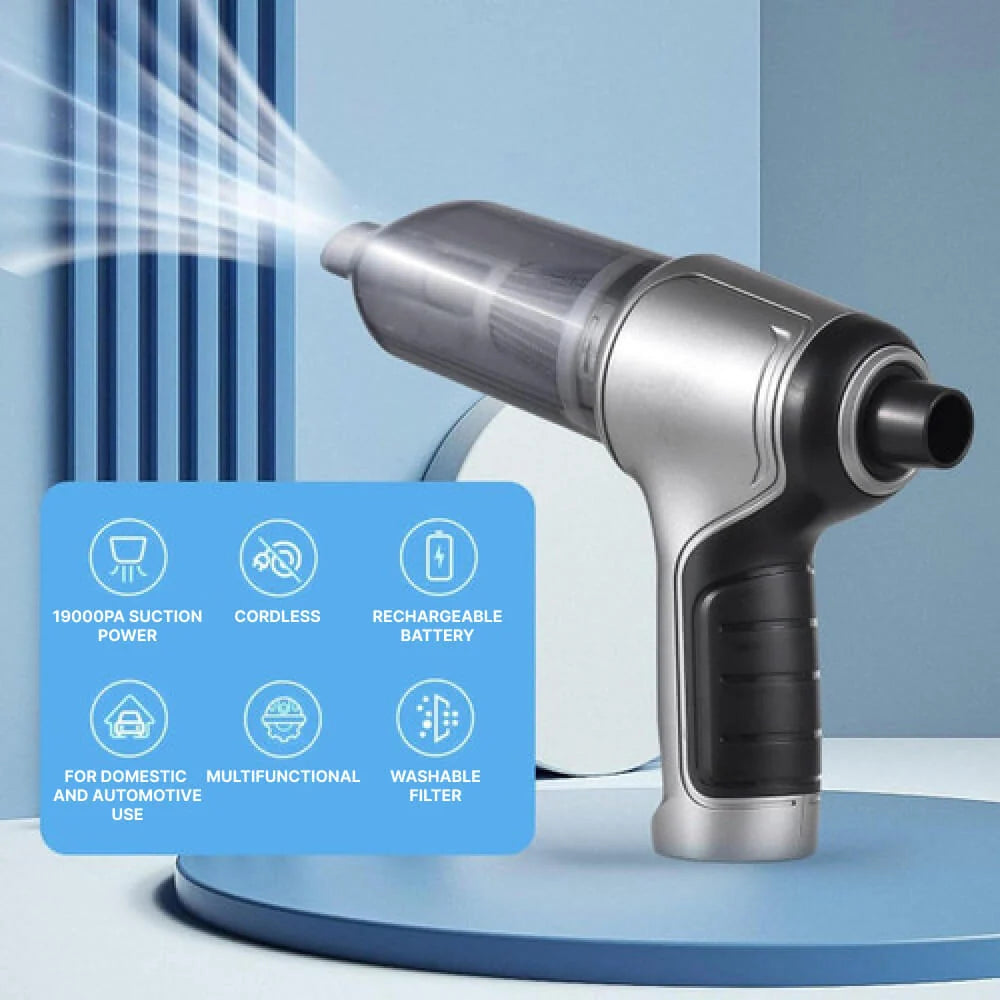 Handheld Vacuum Cordless Rechargeable Turbo Suction With Crevice Nozzle