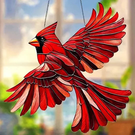 Hanging Light Catcher Multicolor Reflective Bird Silhouette