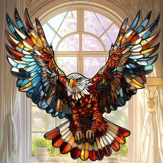 Hanging Light Catcher Multicolor Reflective Bird Silhouette