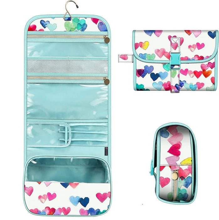 Hanging Makeup Organizer Water-Resistant Transparent Panel Four Compartments