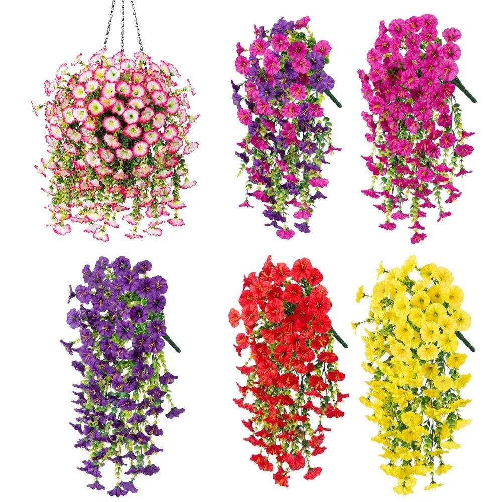 Hanging Vine Morning Glory UV-Resistant Set of 4