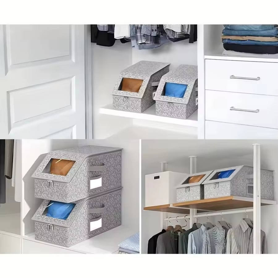 Hat Storage Box Stackable Shape-Safe 24-Hat Capacity