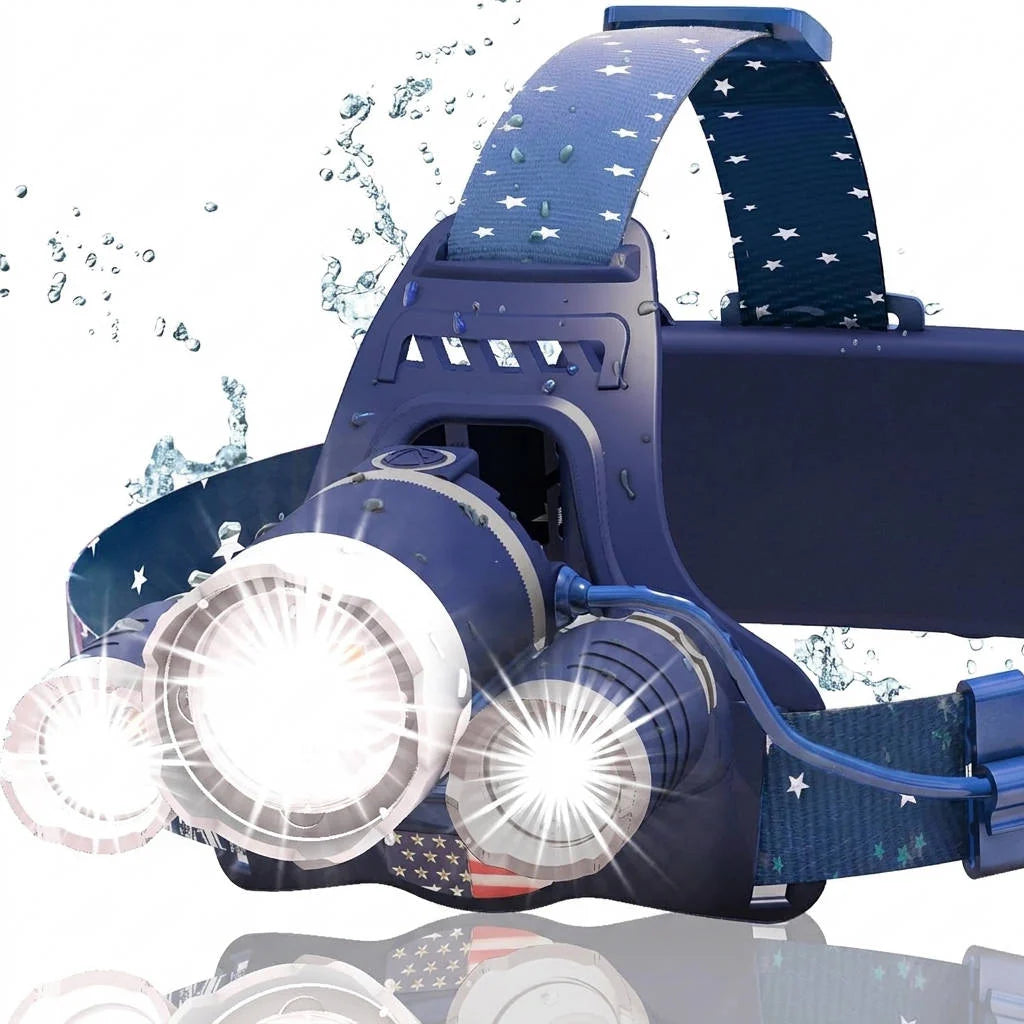 Headlamp USB Rechargeable Zoomable Beam 1080 Lumens