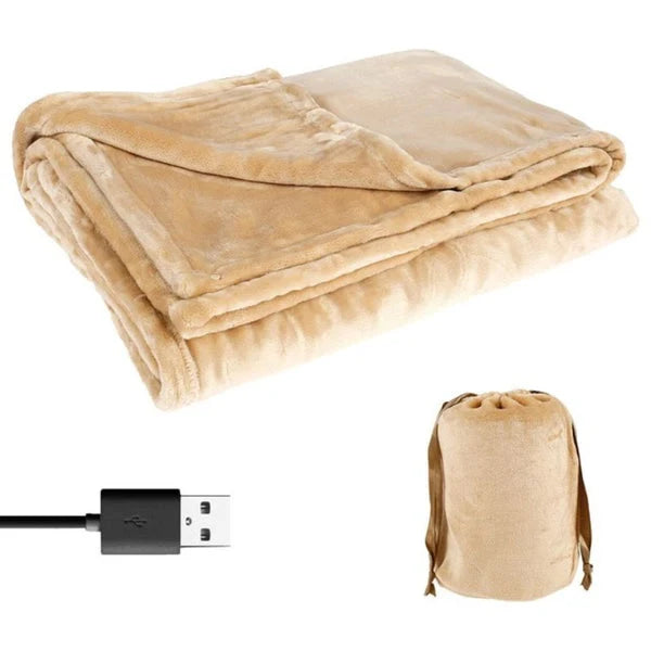 Heated Blanket USB-Powered Soft Flannel Detachable Cable