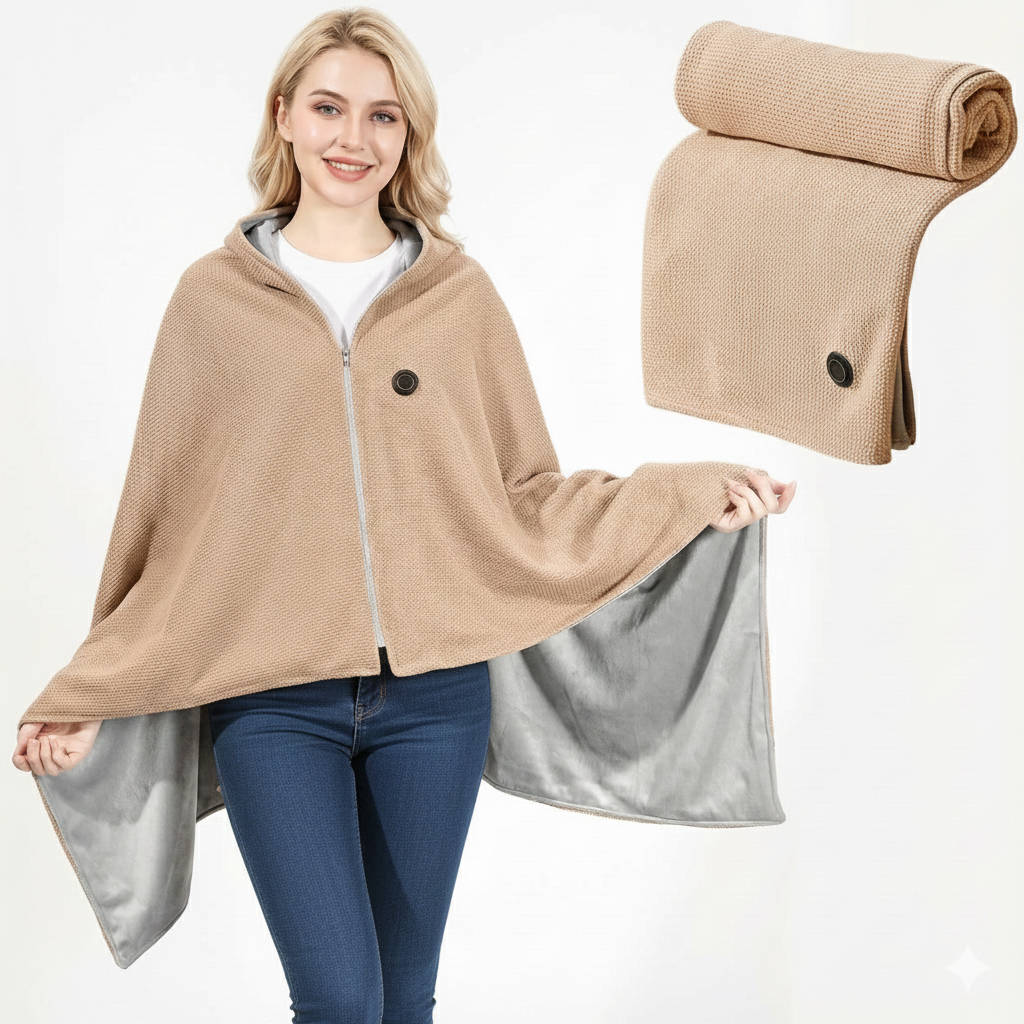 Heated Blanket Wrap USB-C Powered Zippered 3 Heat Settings
