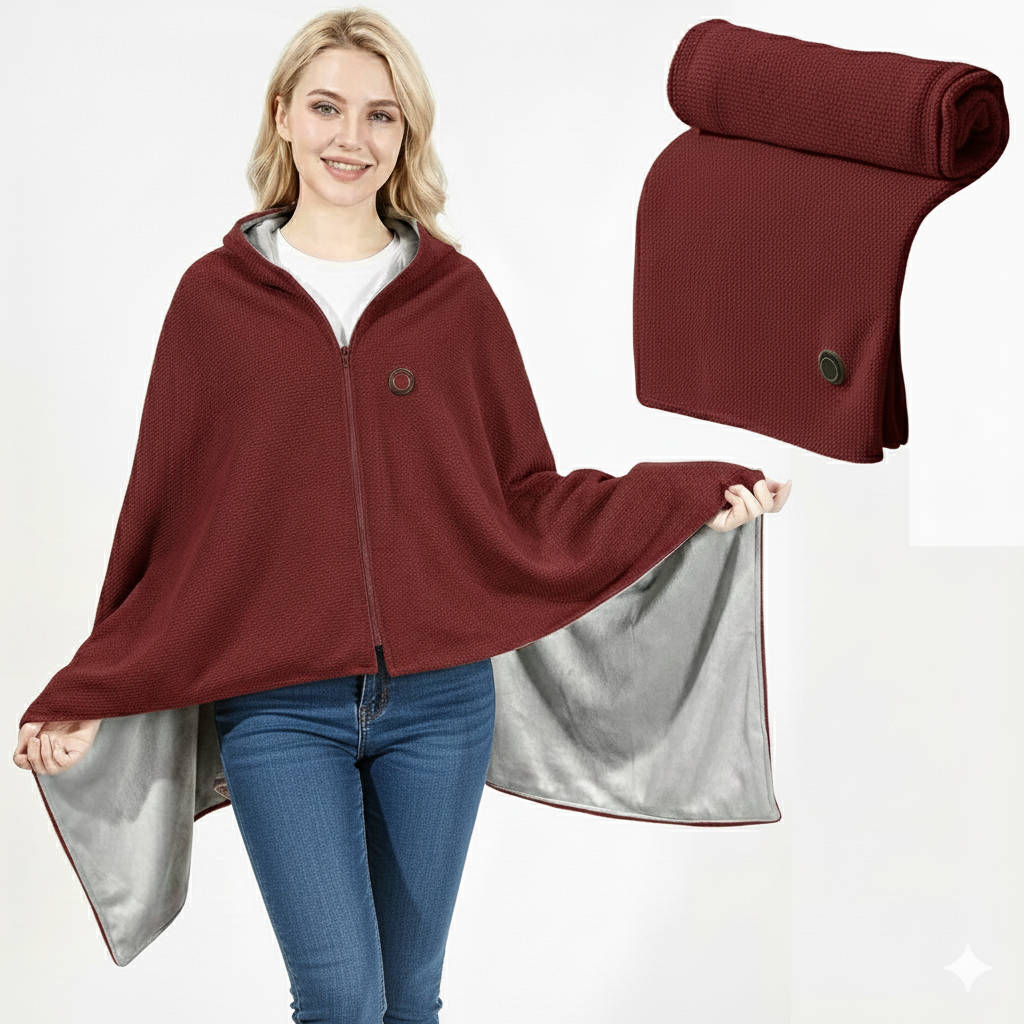 Heated Blanket Wrap USB-C Powered Zippered 3 Heat Settings