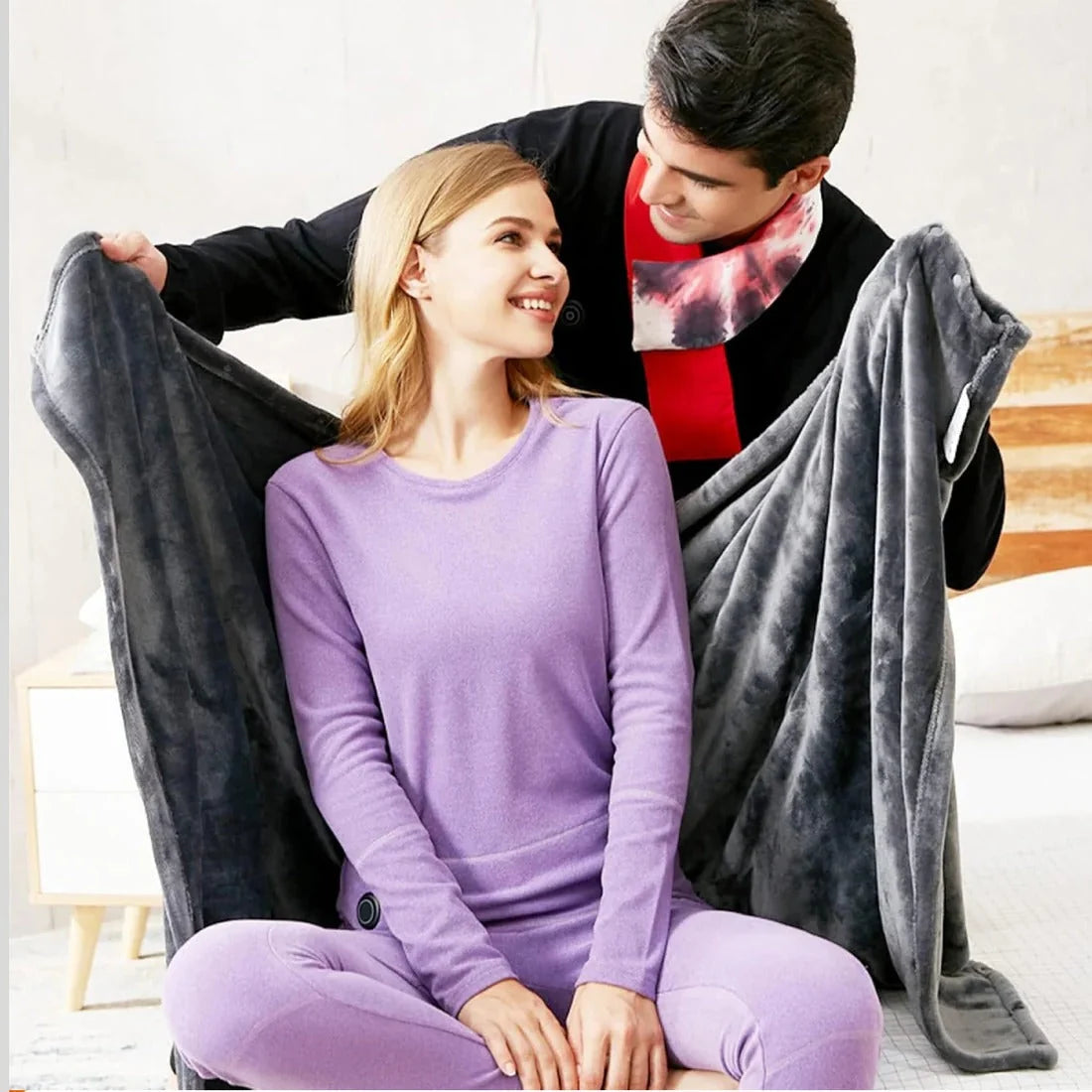 Heated Shawl USB-Powered Three Heat Levels Removable Fleece