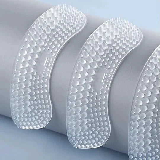 Heel Cushion Inserts Contoured Gel & Textured Surface Clear