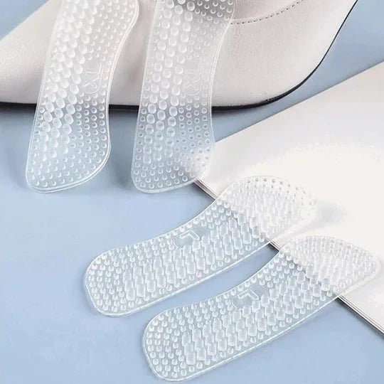 Heel Cushion Inserts Contoured Gel & Textured Surface Clear