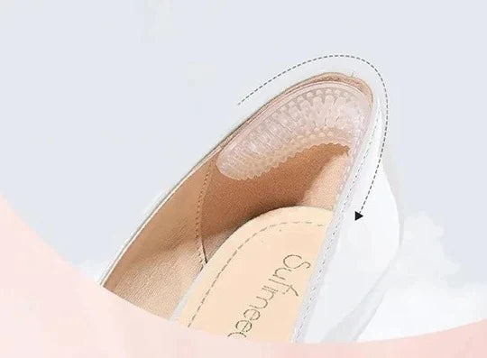 Heel Cushion Inserts Contoured Gel & Textured Surface Clear