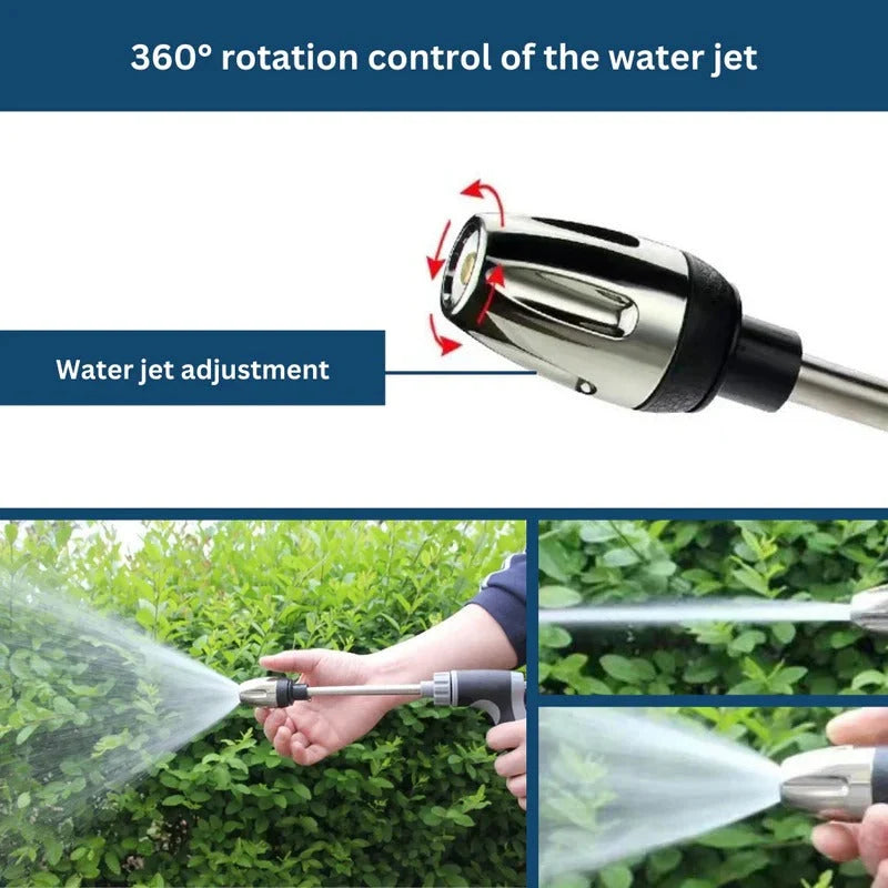 High-Pressure Hose Nozzle Dual Rotating Jets & Adjustable Spray