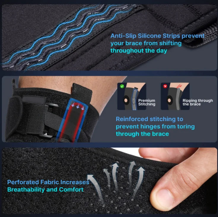 Hinged Knee Brace Removable Aluminum Hinges & Gel Patella Pad