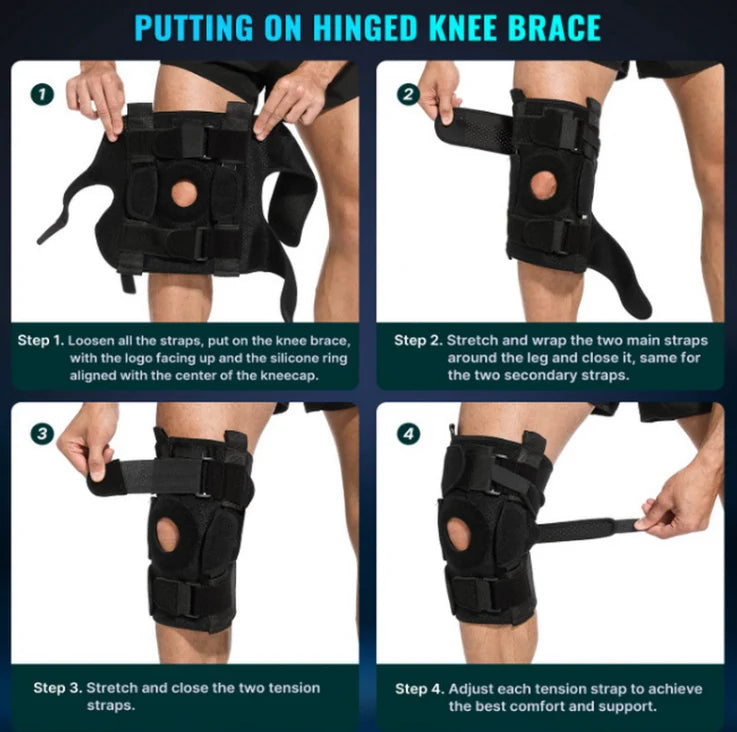 Hinged Knee Brace Removable Aluminum Hinges & Gel Patella Pad