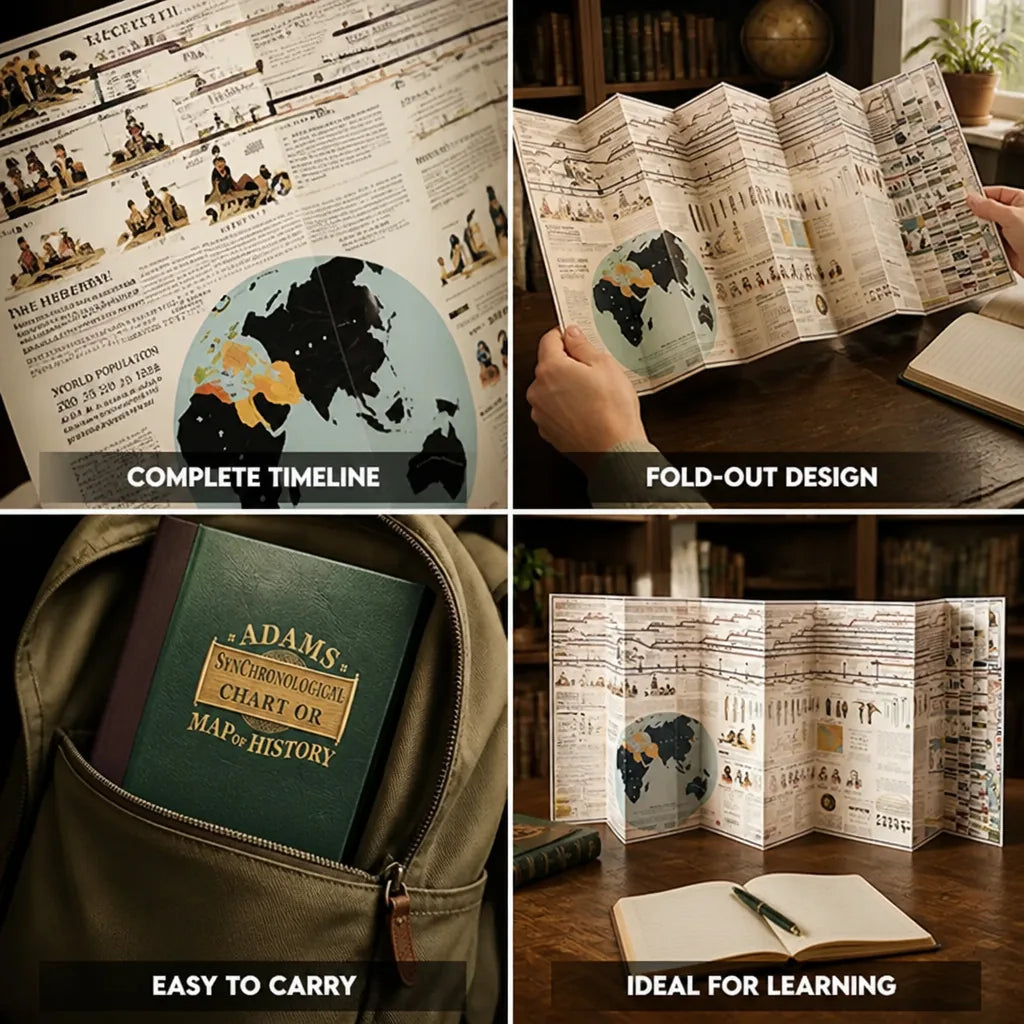 Historical Timeline Chart Biblical & World History Fold-Out