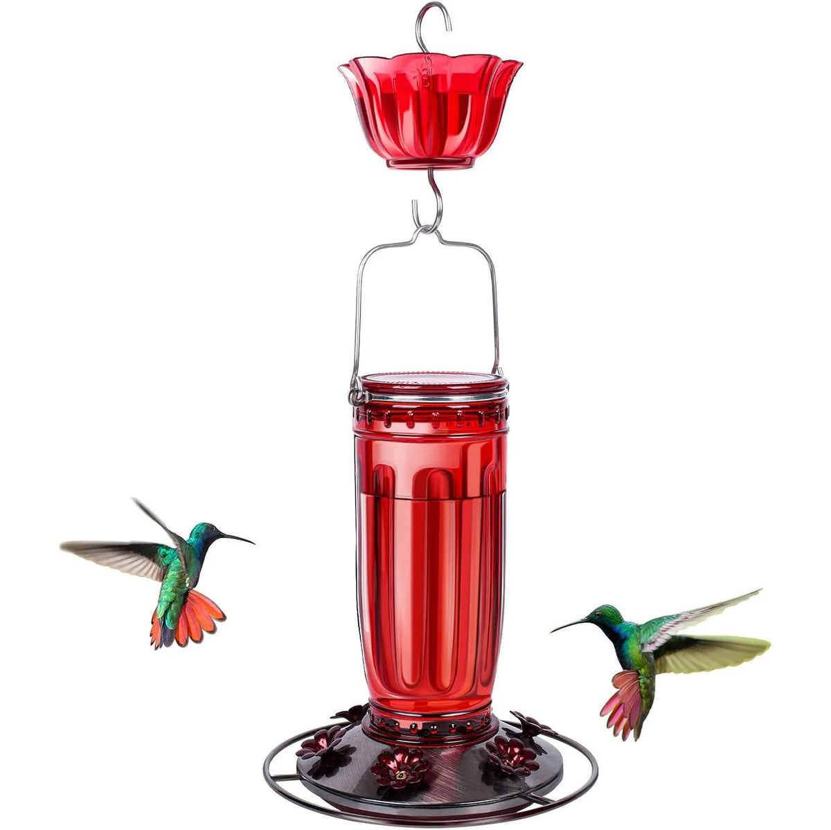 Hummingbird Feeder Six-Flower Ports Glass Ant Moat