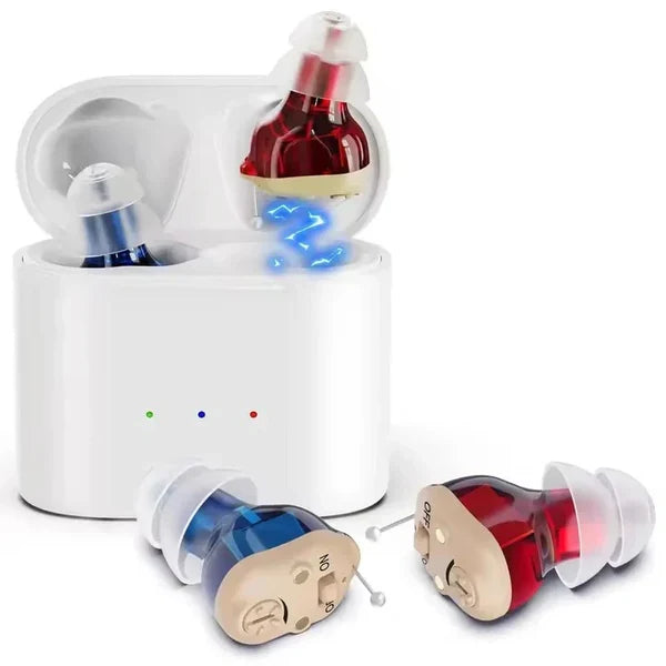 In-Ear Sound Amplifier Rechargeable Case & Adjustable Volume