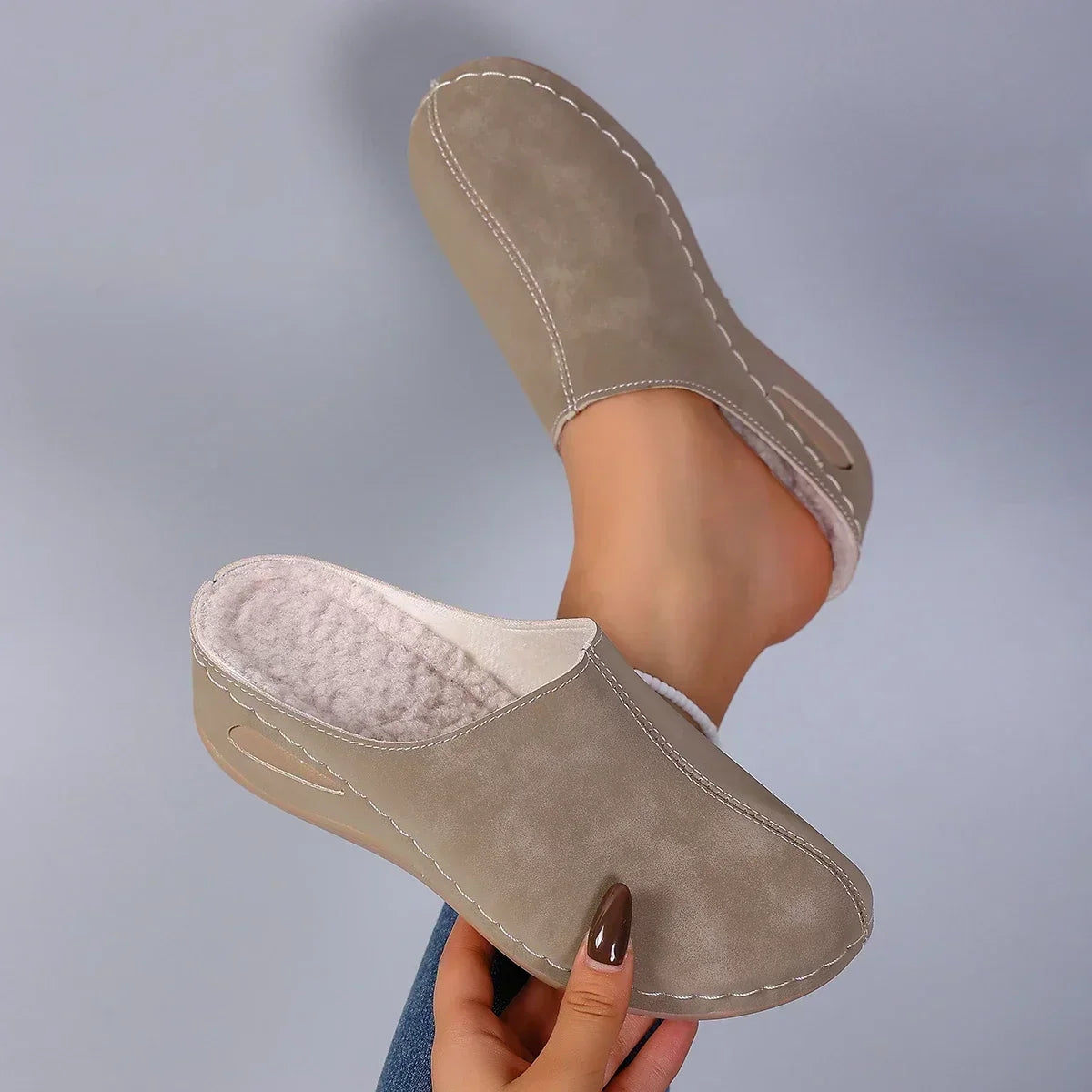 Indoor Slippers Plush Lined Cushioned Arch Support