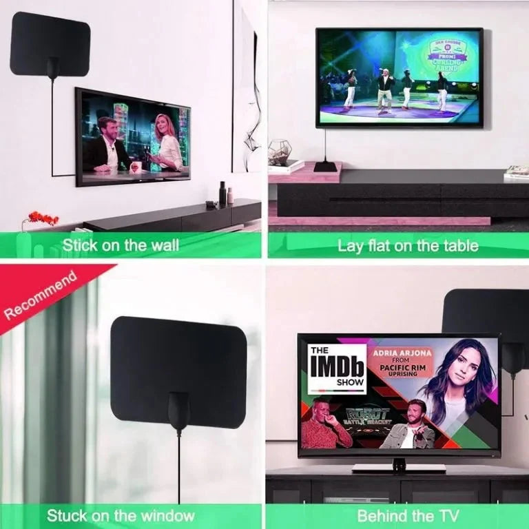 Indoor TV Antenna Ultra-Thin Adhesive 49.7 Mile Range