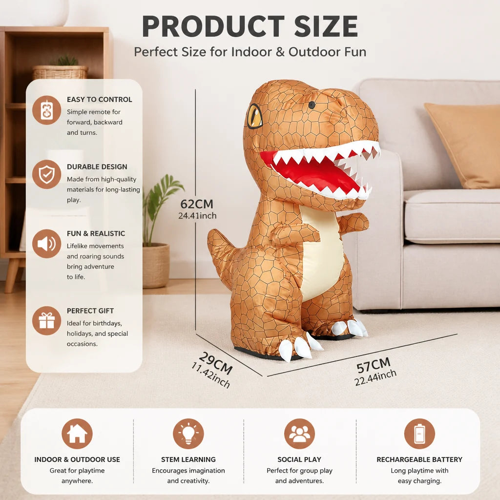 Inflatable Dinosaur Remote-Controlled Includes Air Pump Indoor & Outdoor
