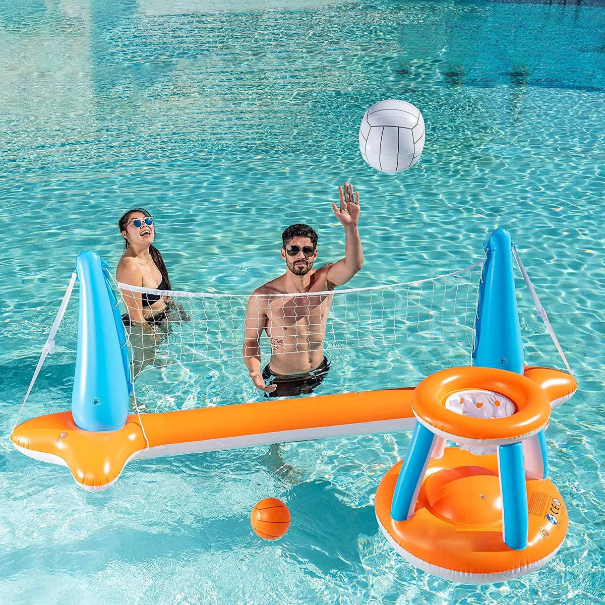 Inflatable Pool Net 2-in-1 Volleyball & Basketball