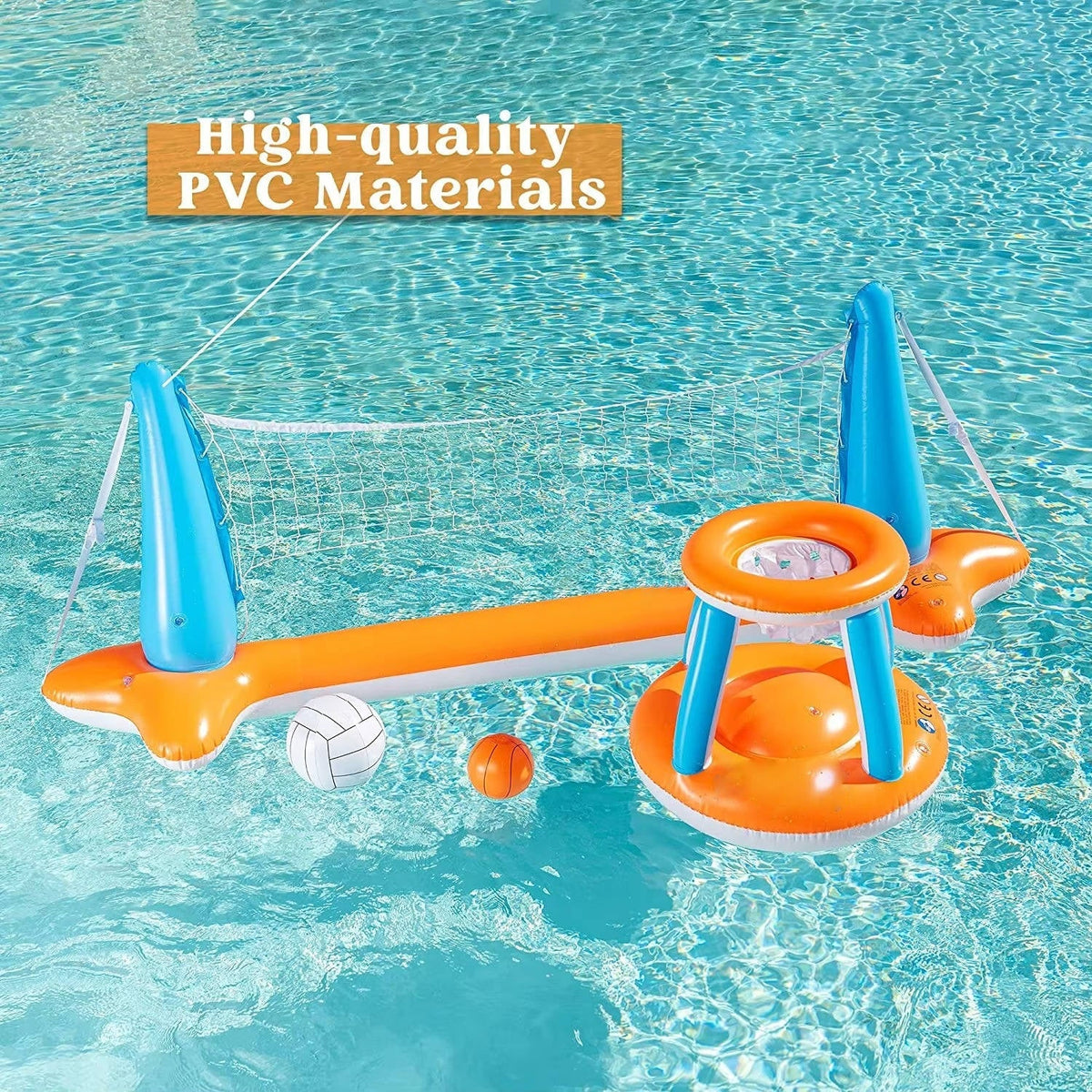 Inflatable Pool Net 2-in-1 Volleyball & Basketball