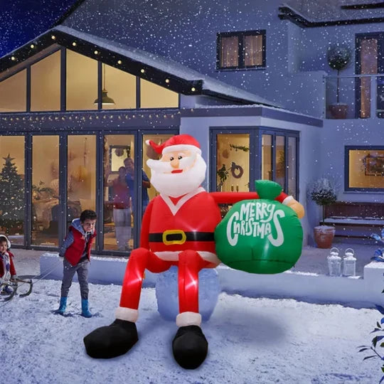 Inflatable Santa 8-Foot LED Weather-Resistant Quick-Inflate