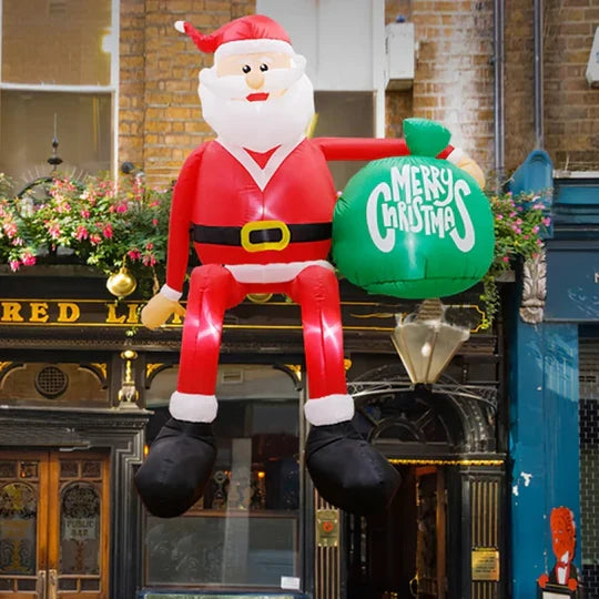 Inflatable Santa 8-Foot LED Weather-Resistant Quick-Inflate