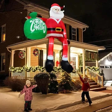 Inflatable Santa Climbing Design Built-In LED 8 Ft
