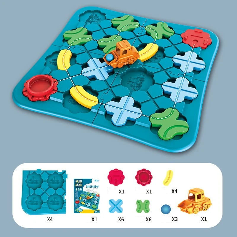 Interlocking Block Puzzle Street Layout & Movable Vehicle