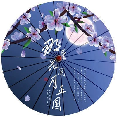 Japanese Parasol Cotton Paper & Bamboo 33.1-Inch Canopy