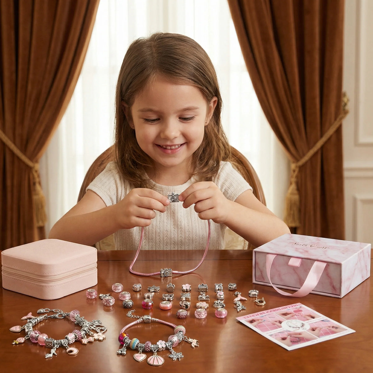 Jewelry Making Kit Beads Strings & Metal Clasps
