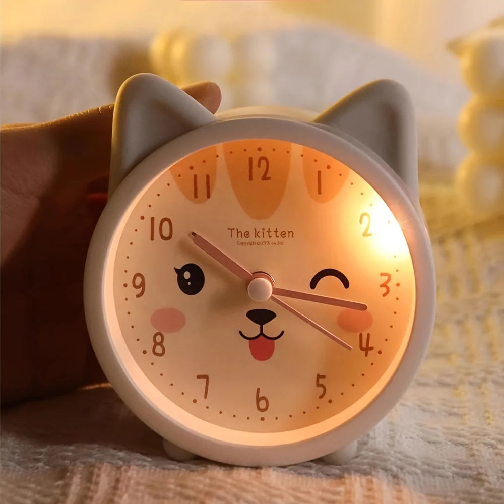 Kids Analog Alarm Clock Silent Movement & Night Light
