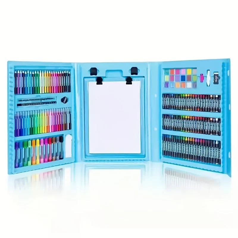 Kids Art Set 208-Piece Fold-Out Painting Board