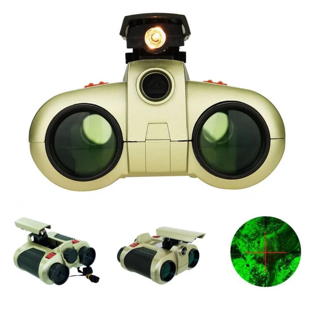 Kids Binoculars Night Vision Popup Light 4x Magnification