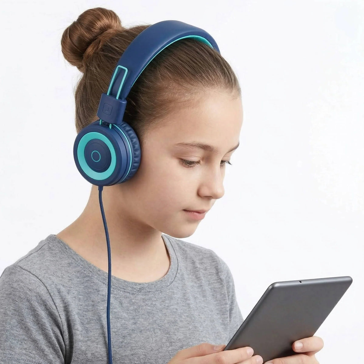 Kids On-Ear Headphones Foldable Adjustable Headband 93 dB Limit