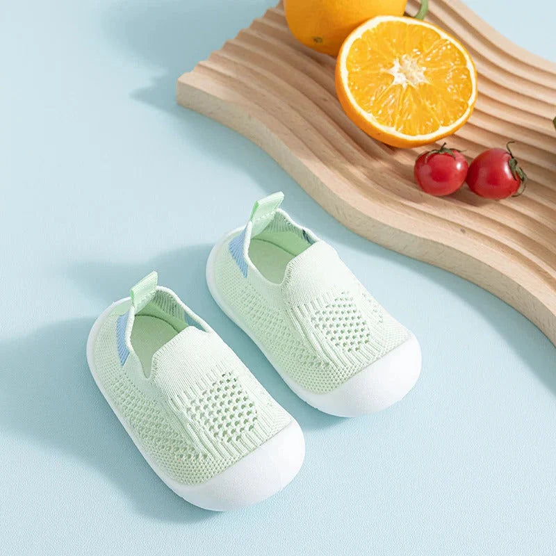 Kids Socks Rubberized Grip Sole Breathable Slip-On
