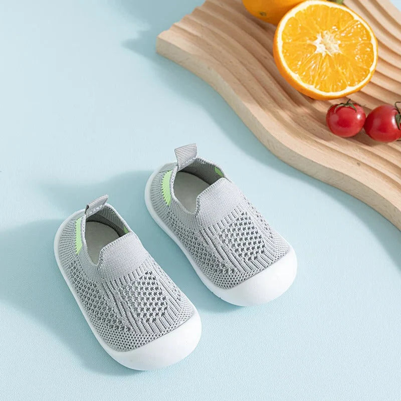 Kids Socks Rubberized Grip Sole Breathable Slip-On