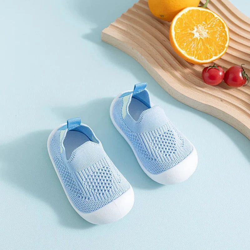 Kids Socks Rubberized Grip Sole Breathable Slip-On
