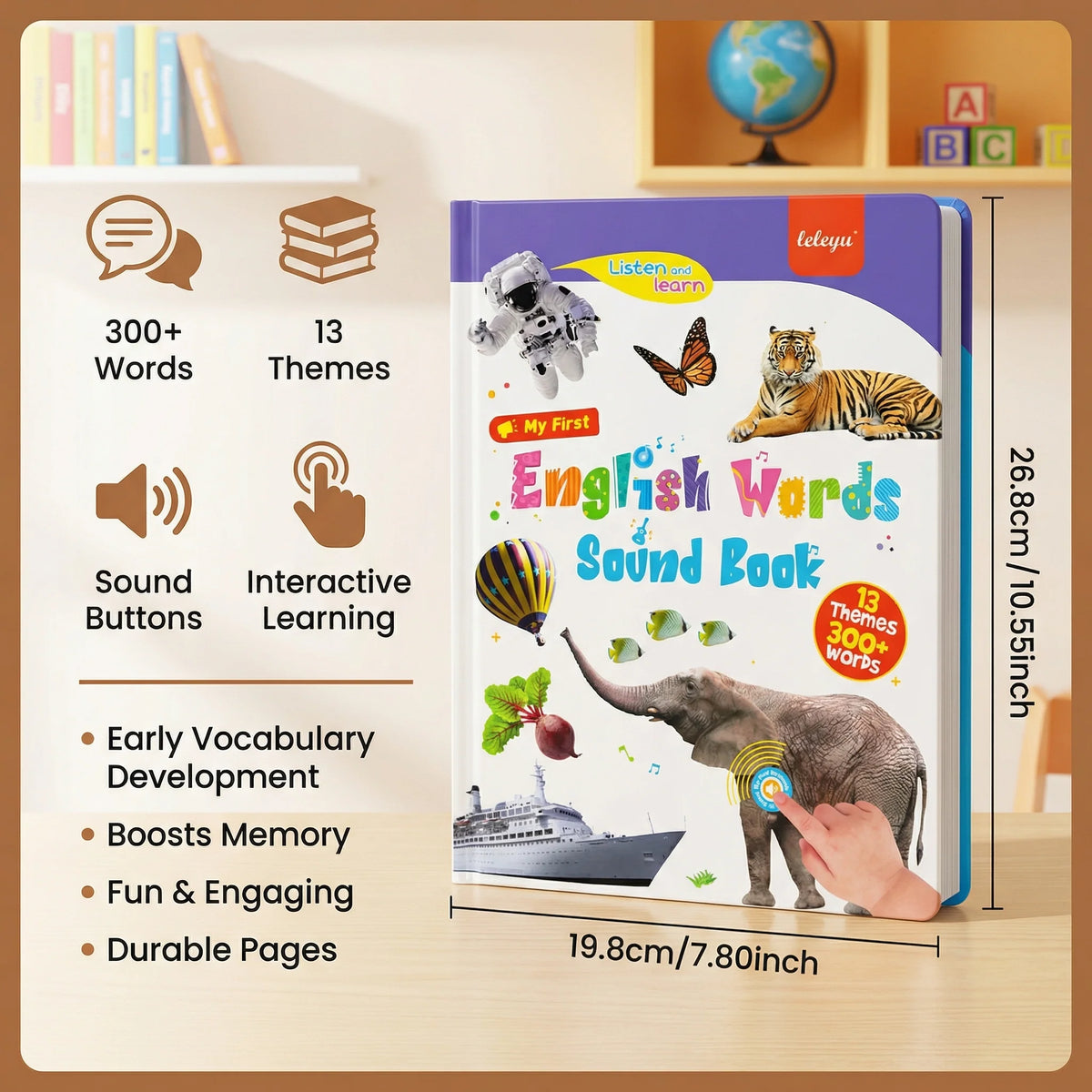 Kids Sound Book Touch-Activated Sound Over 300 Words