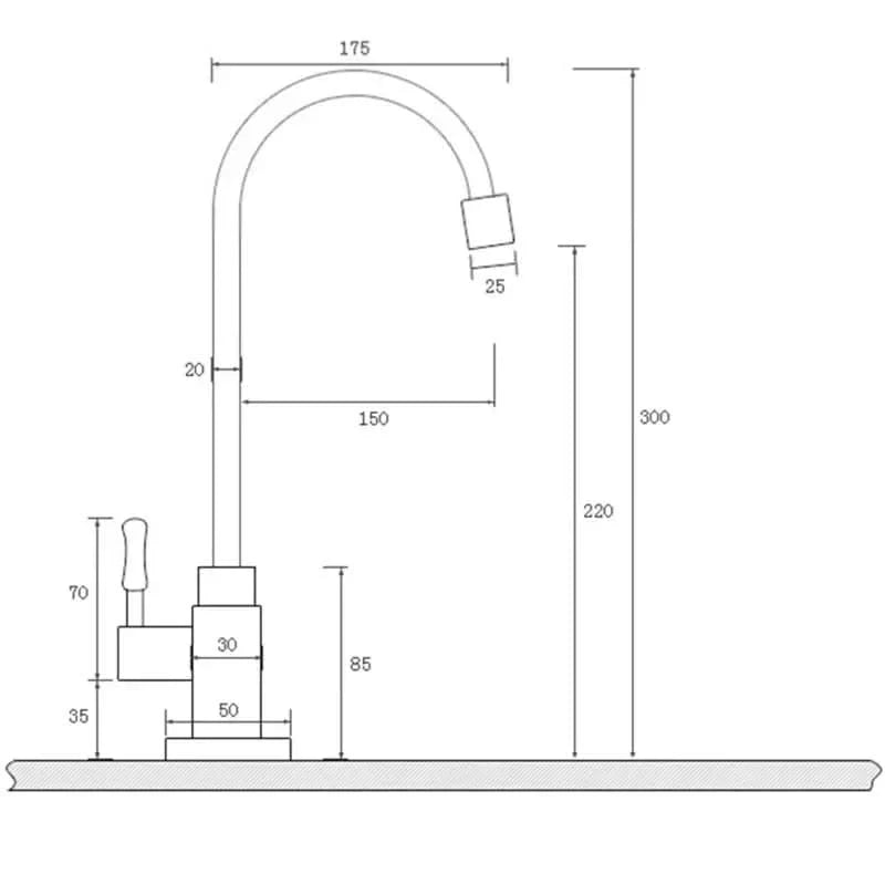 Kitchen Faucet Antique Brass Gooseneck Single-Hole