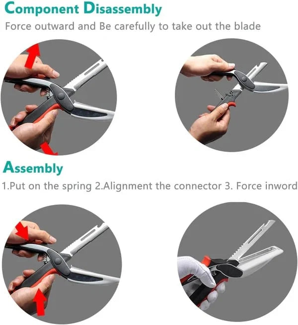 Kitchen Scissors Multifunctional Stainless Steel Safety Lock