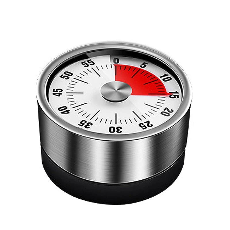 Kitchen Timer Mechanical Stainless Steel Magnetic Back