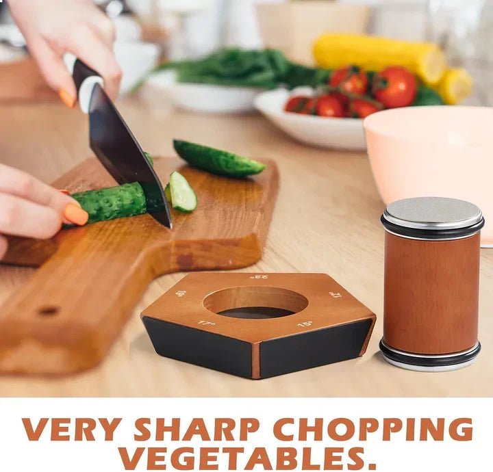 Knife Sharpener Diamond-Coated Wheel Angle Guide Non-Slip Base
