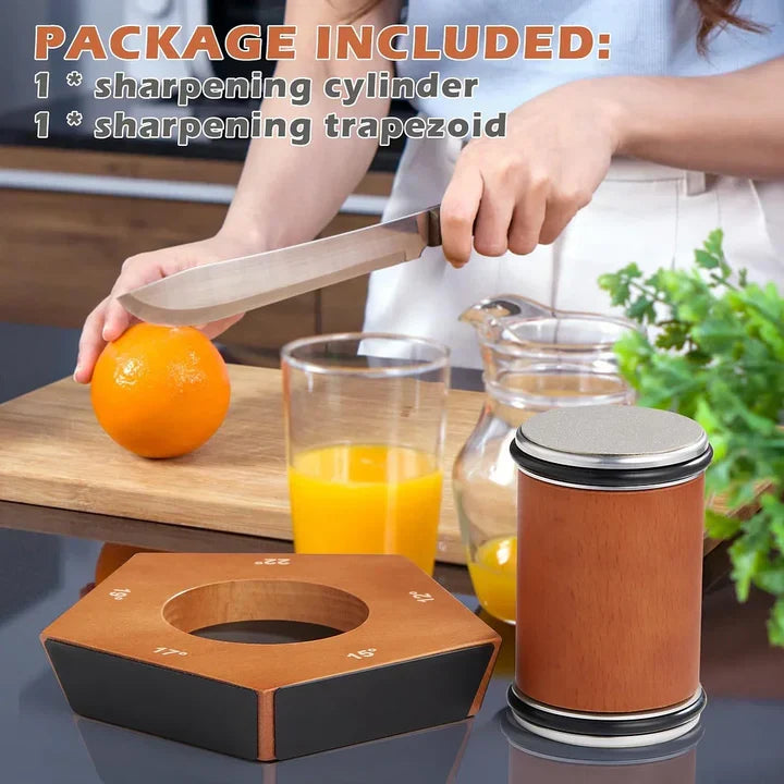 Knife Sharpener Diamond-Coated Wheel Angle Guide Non-Slip Base