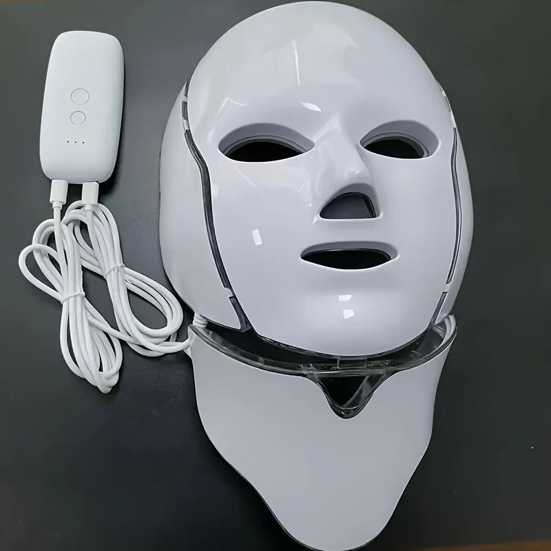 LED Face Mask 7-Color Light Therapy USB Rechargeable