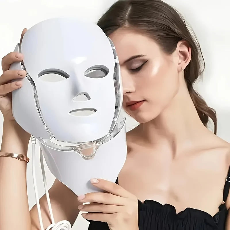 LED Face Mask 7-Color Light Therapy USB Rechargeable