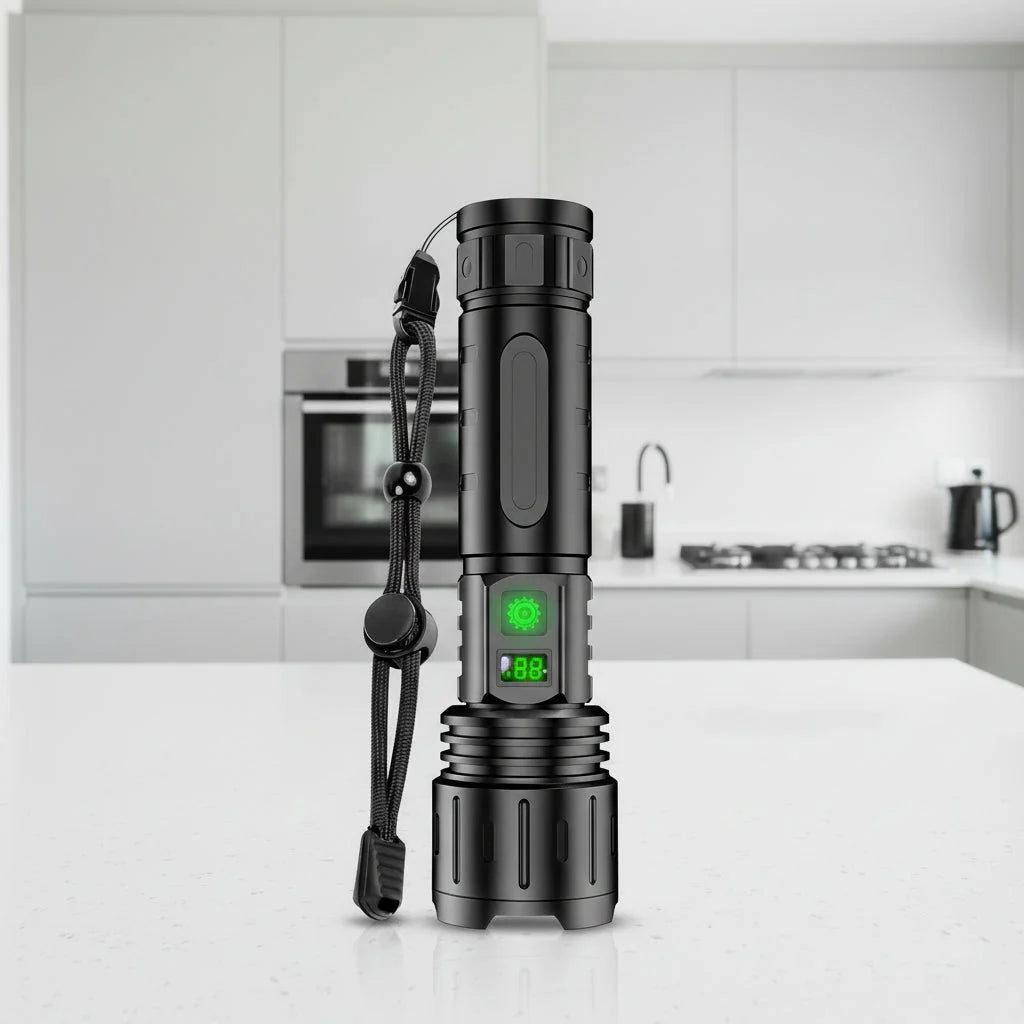 LED Flashlight 100,000 Lumens USB-C Charging & Power Bank